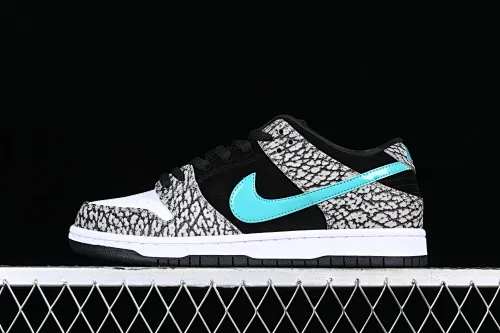 All categories Nk SB Dunk series Nk SB Dunk Low low-top sneakers Nk SB Dunk Low Pro black and white green spotted pattern sports skateboard shoes BQ6817-009